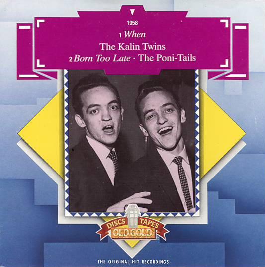 7inch Record KALIN TWINS PONITAILS When Born Too Late OG9164 OLD GOLD 1958 Japan Rock Used