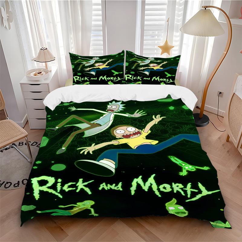 3pcs Rick_and_Morty Duvet Cover Set (1 Duvet Cover + 2 Pillowcases, No Core) - Comfortable, And Breathable Bedroom Decoration yy251104029