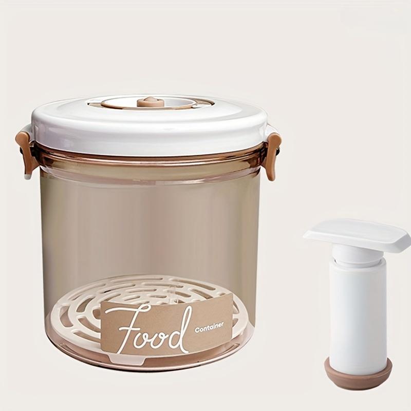 

Вакуумный контейнер для хранения продуктов питания - пластик, пищевой, для хранения на кухне и в холодильнике, антиокислительный и сохранность в течение определенного времени белый