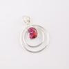Pink Dahlia Turquoise Gemstone 925 Sterling Silver Jewelry Handmade Pendant1.65" PP-61-38
