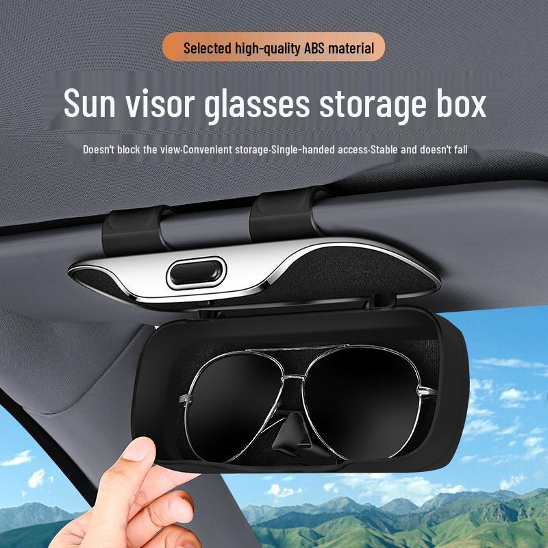 Universal Car Sun Visor Multi-Functional Sunglasses Case and Clip Storage Box