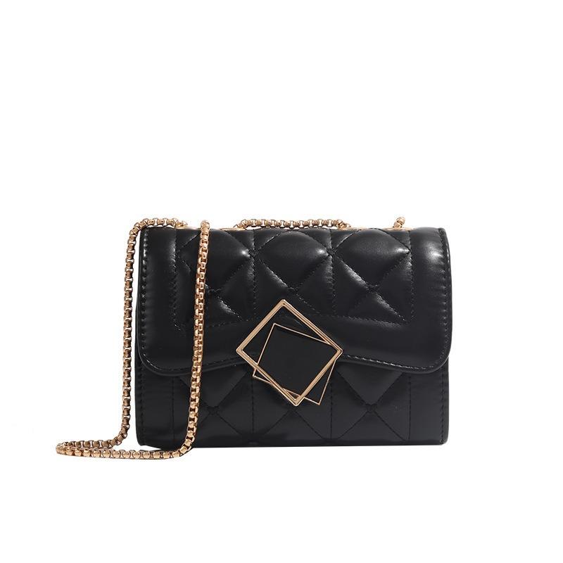 A Niche Design Fashionable Commuter Women's Bag with Chain Diamond-shaped Single-shoulder Crossbody Small Square Bag