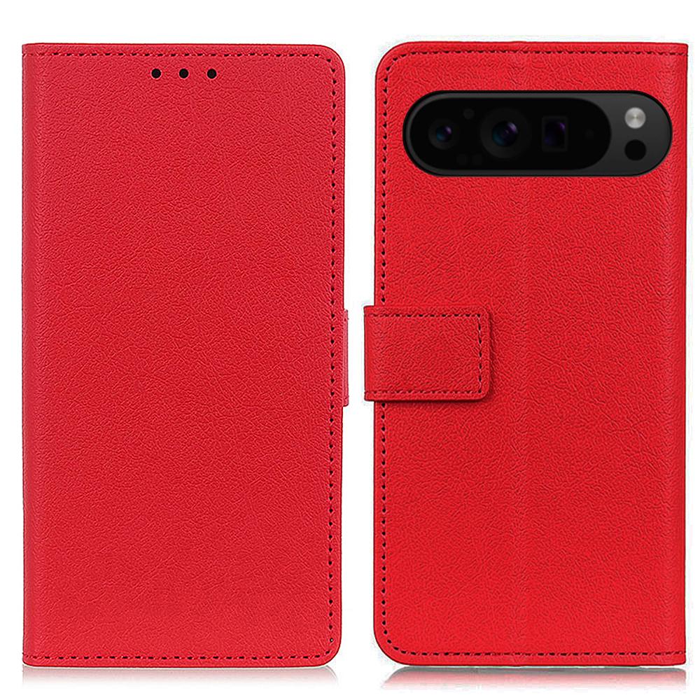 

For Google Pixel 10 Pro XL/9 Pro XL Textured Wholesale Phone Case PU Leather Phone Stand Cover Red