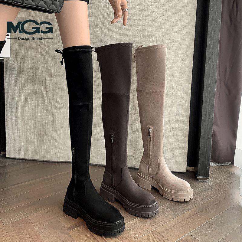 Women's European & American Style Thick-Soled Slimming Over-the-Knee Long Boots