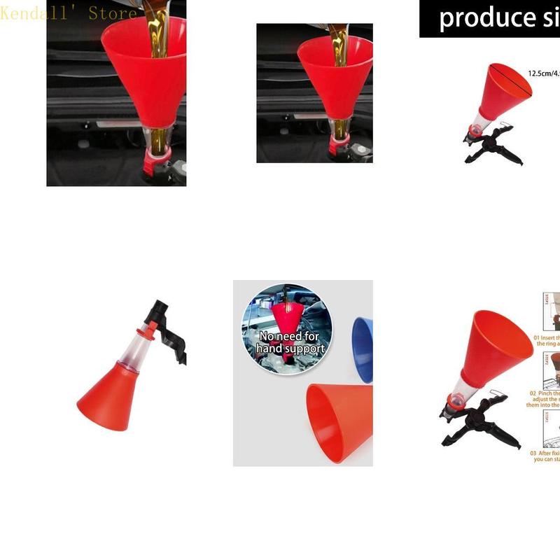 3XUB Car Engine Oil Funnel Leakproof Auto Engine Oil Filling Funnel Visible Auto Locking Structure Fast Clamp Oil Change Tool