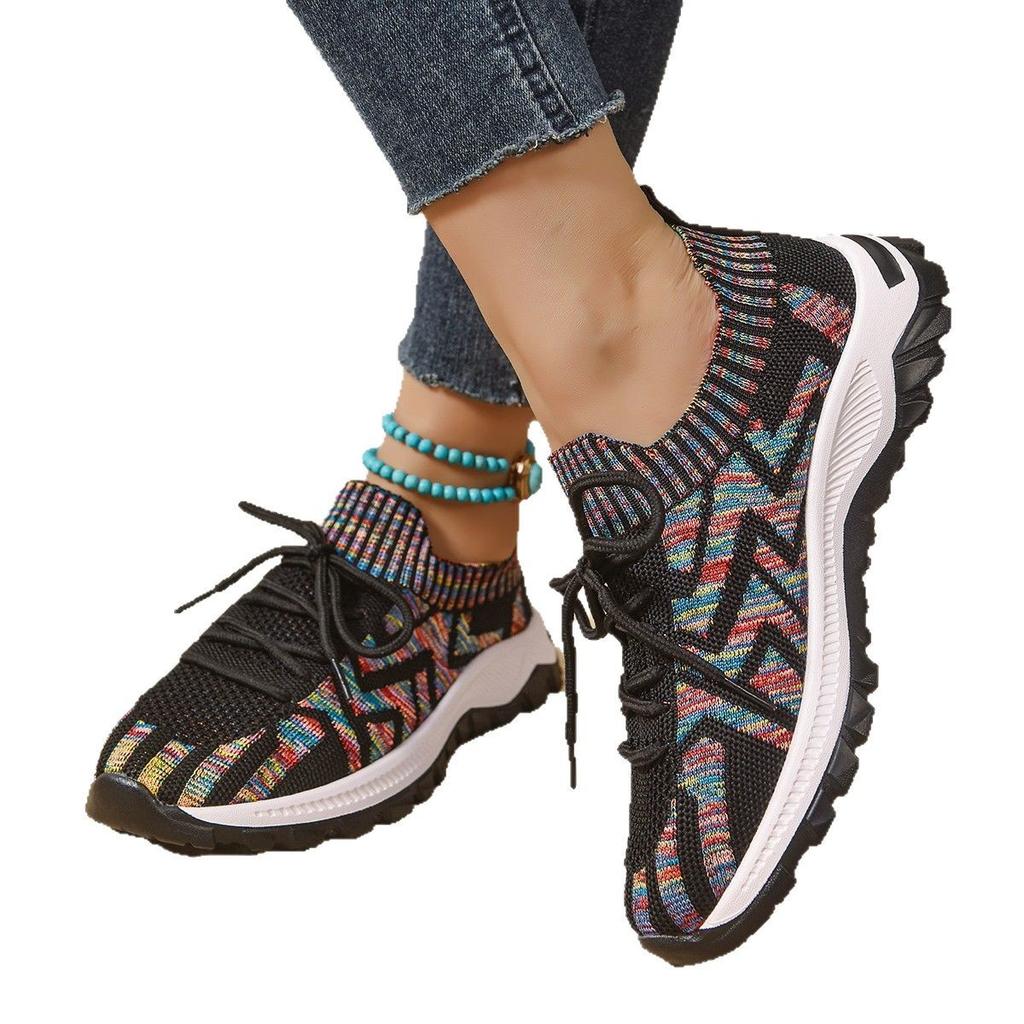 Fashion Shoes for Women Spring Summer Fashion Mesh Comfortable Lace Up Platform Shoes Loafers Casual Sneakers Women 36-41