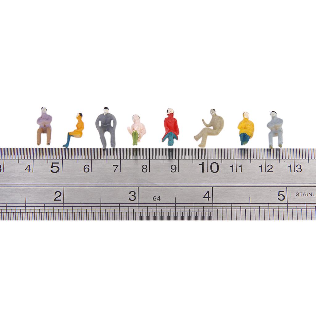 100x Painted Model Train Seated People Passengers Figures 1:100 TT Scale