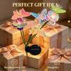 2PCs  Solar Butterfly Flower Stake Lights 10/8/6 Head 2 Modes Steady Flash Waterproof Outdoor Garden Yard DIY Decor Lamp