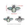 35x56mm Cute Bee Shape Pendant Natural Stone Crystal Agate Abalone Shell Brooch Charms for Jewelry Making DIY Necklace Accessory