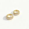 Factory Direct Luxury 14K Gold Plated Hoop Earrings with High-quality Zircon Inlay for Wedding and Daily Wear