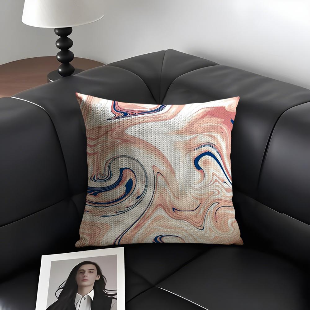 Quicksand Pattern Cushion Cover Natural Linen Organic Fabric DoubleSided Printing Sofa Home Decor Gift Pillow Case