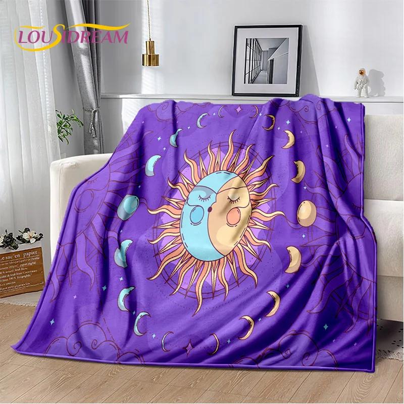Mysteriou Tarot Sun Moon Mandala Magic Soft Flannel Blankets,Throw Blanket Comfortable Blanket for Picnic Beds Sofa Home Bedroom