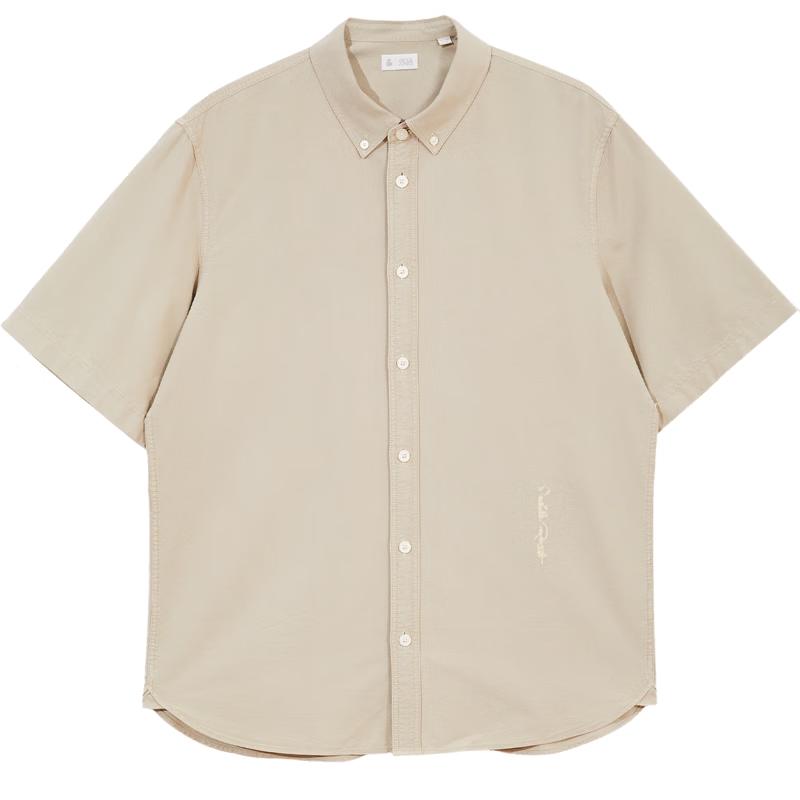 JACK&JONES Men's Loose Fit Embroidered Turn-down Collar Short Sleeve Shirt