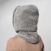 Soft Winter Plush Hat Windproof Balaclava Hats Solid Color Hooded Scarf  for Women