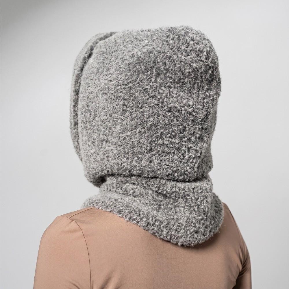Soft Winter Plush Hat Windproof Balaclava Hats Solid Color Hooded Scarf for Women