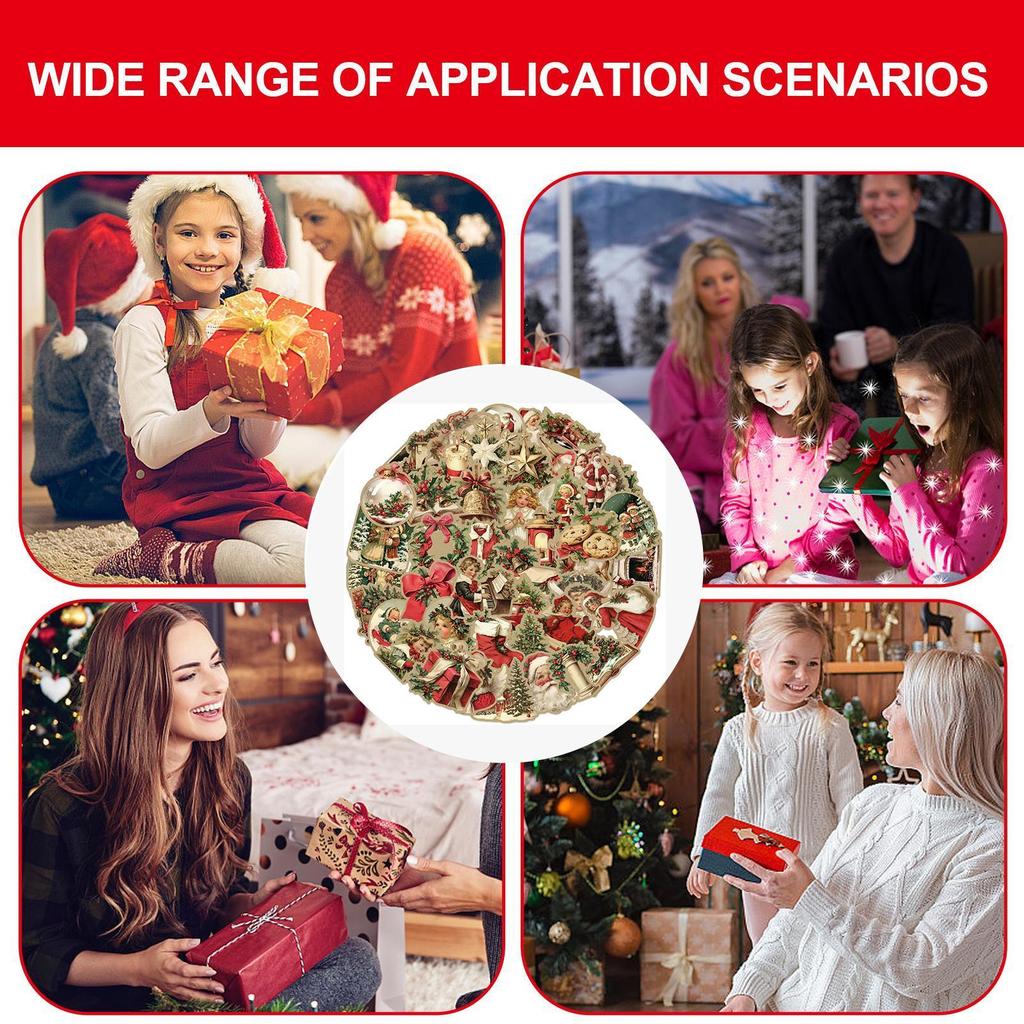 Feiertagssticker 50 Stück Handyaufkleber Vintage Wasserdichte Abziehbilder für Dekorationen Innen Außen Fenster Kühlschrank Glas Autotür