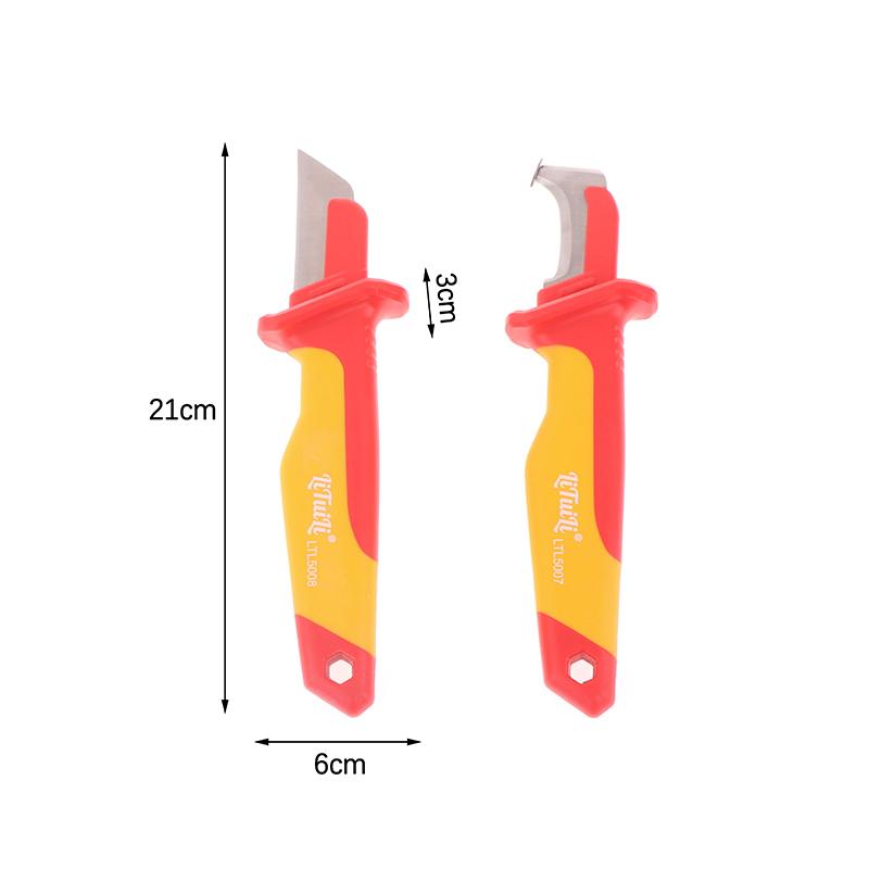 Electrician Knife Insulated Cable Stripping Snips Straight Curved Hook Fixed Blade Wire Stripper Peeling Hand Tool