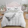 White Cat King Queen Duvet Cover Kawaii Pet Kitty Bedding Set For Kids Teens Adults Family Animal 2/3pcs Polyester Quilt Cover