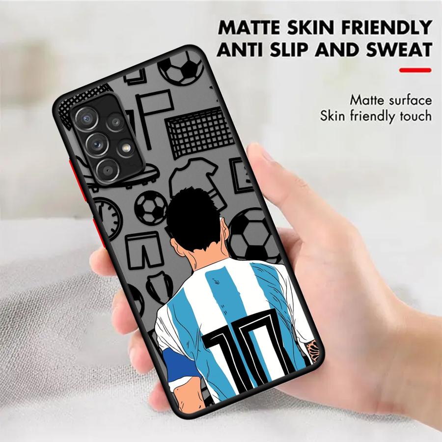 Case for Samsung Galaxy A34 A36 A54 A35 A14 A23 A53 A16 A15 A52S A72 A17 A52 A73 A33 A56 A55 Phone Cover Soccer Football Number