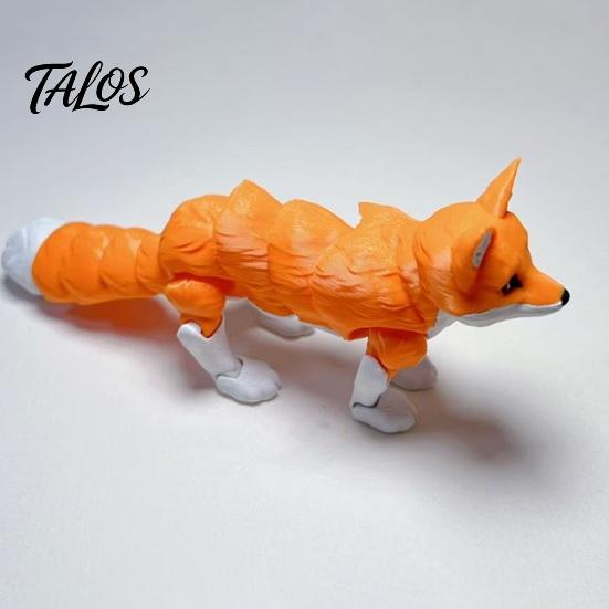 Flexible Fox Action Figure Articulated Collectible Figurine, 3D Printed Fidget Toy, Cute Animal Desktop Ornaments Desk Decor with Movable Joints