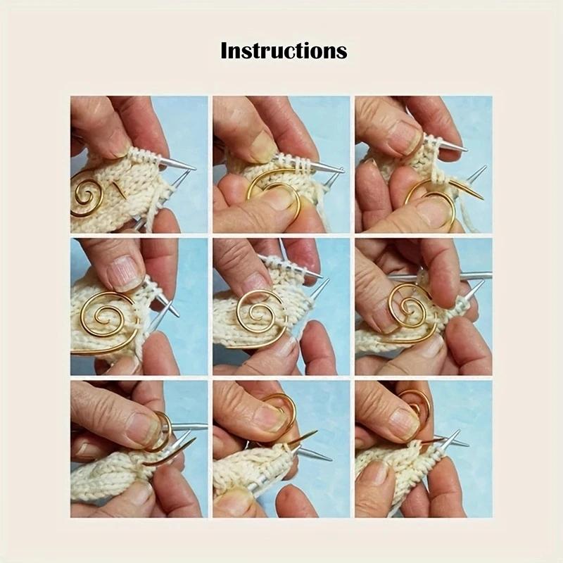 1pc/3pcs/5pcs-Spiral Knitting Needle Safety Fasteners Knitting Needle Household Stainless Steel Knitting Needle Hand Sewing Tool