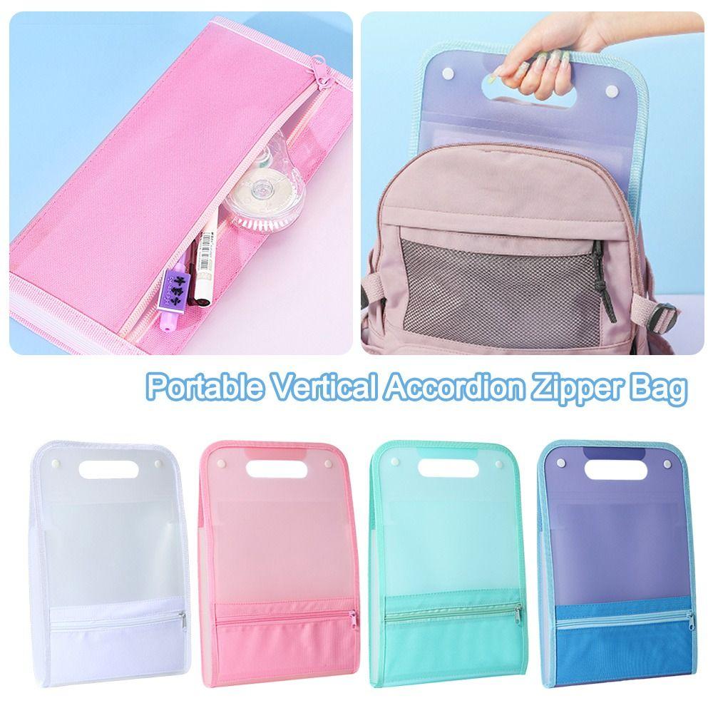 Vertical Accordion Zipper Bag 13 Pockets Waterproof Test Paper Storage Bag Large Capacity Classified Storage Document Pouch