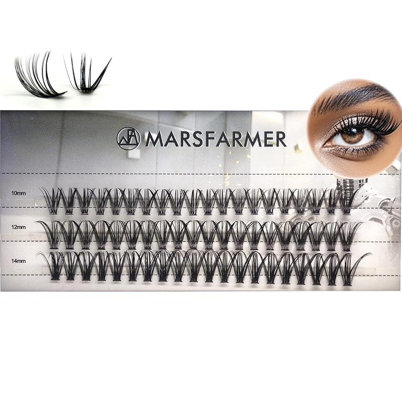60PCS False Eyelashes Cluster Set - 50D 3 Size 10 12 14mm D Curl Eyelashes Clusters Extension Individual Cluster Lashes 40D-Black