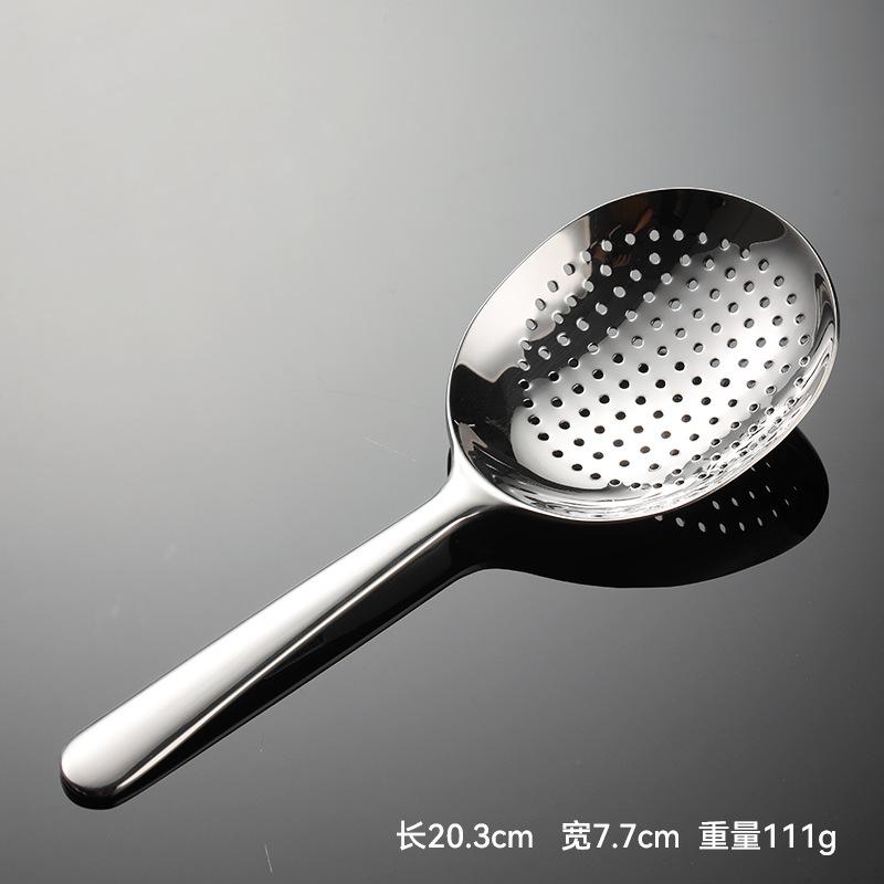 304 Stainless Steel Short Handle Bean Flower Spoon Heavy Oval Spoon Type Housewarming Kitchen Rice Spoon Colander Common Spoon
