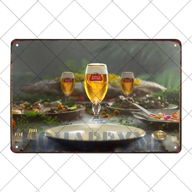 Beer Themed Metal Sign, Bar Pub Cabin Wall Decor 20x30cm