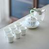 White Porcelain Seven Bowls Of Tea Poetry Kung Fu Tea Set Cover Bowl Set Simple Landscape Ceramic Cover Bowl Tea Cup Complete Set Gift Box Packaging