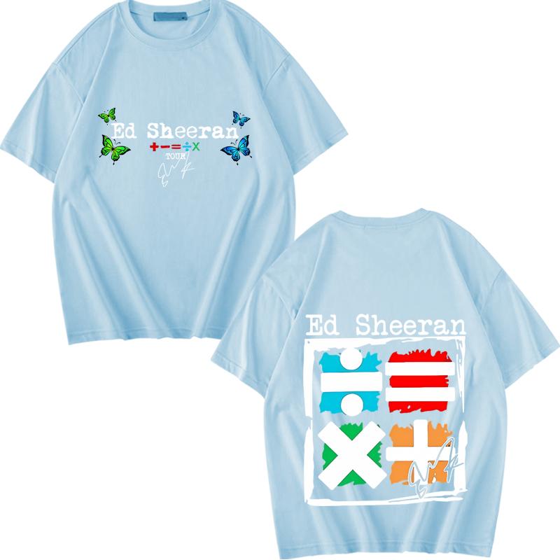 Ed Sheeran Mathematics Tour T-Shirt neu Herren Damen lustig Oversize 100% Baumwolle Mode Kurzarm Sommer Druck Unisex Tops