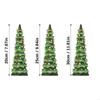 Ceramic Christmas Trees, Pre-Lit Hand-Painted Tabletop Holiday Decoration w/Multicolor Bulbs, LED Lights – Green