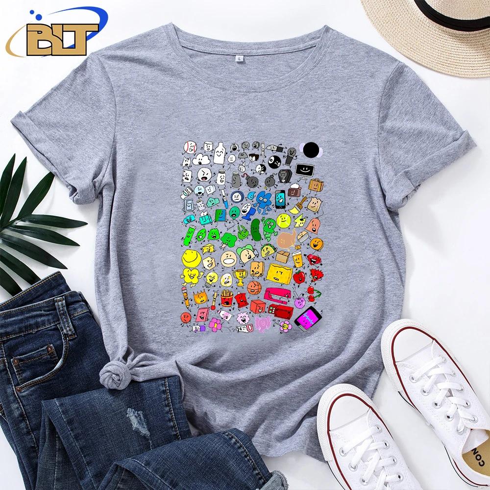 Inanimate Insanity All Characters Print Womens Classic TShirt Adult Novelty Short Sleeve Personality Casual Tops