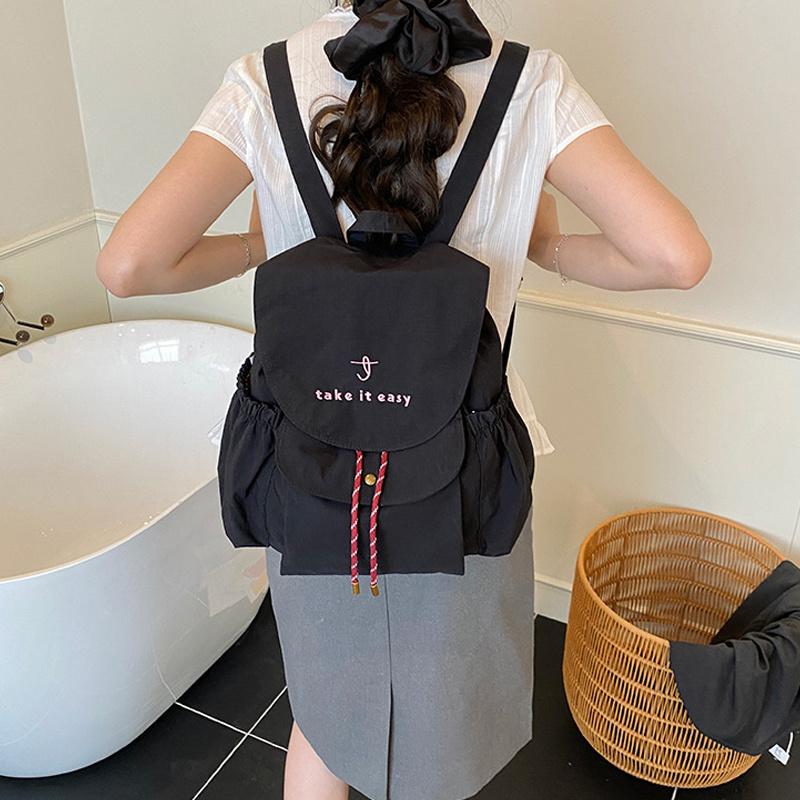 Casual Nylon Backpack for Women Summer New Trendy Fashion Preppy Style Backpack Large Capacity School Shoulder Bag CLE