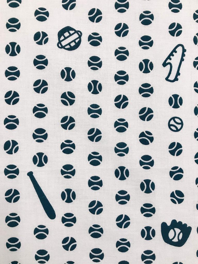 Edoten Tenugui Hand Chusen with Made in Original Baseball Pattern Towel, (Dyed Niwa-zome Dye), 100% Cotton, Japan, Mame-shibori