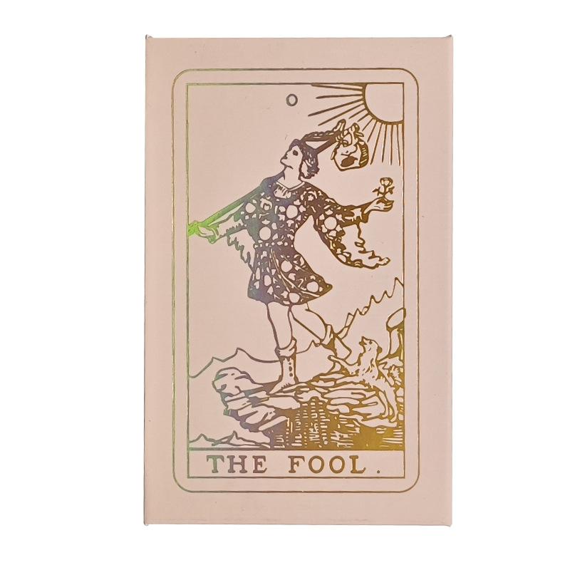 Bílá zlatá fólie tarotová karta plná sada skutečné začátečnické opasek analýza Bílý plná sada tarotové karty