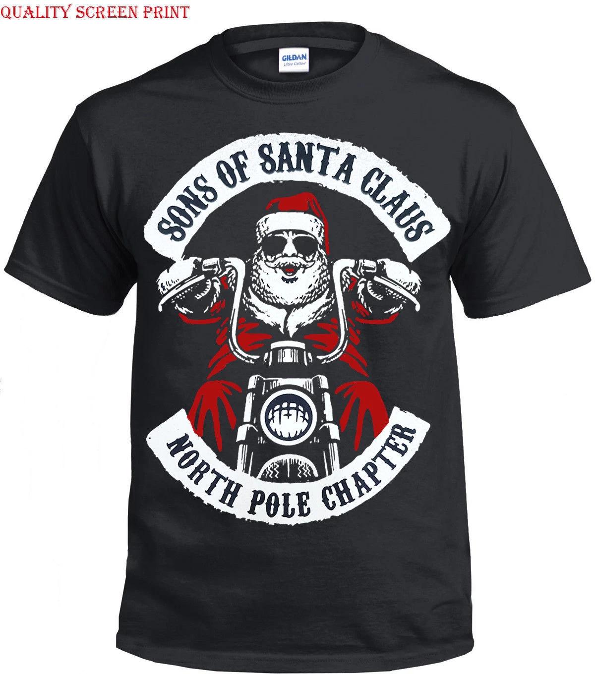 Sons-Of-Santa-Mens-T-Shirt-Funny-Biker-Decembeard-Fanc/SANTA /Christmas /Gift S