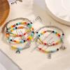 Rainbow Bear Love Beaded Pendants Bracelet for Women Y2K Elegant Trendy Handmade Bead Chain Party Jewelry Gifts