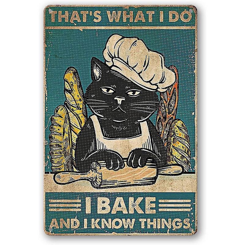 

Funny Cat Decor Metal Tin Signs I Do What I Want Cute Cat Funny Metal Posters Wall Art Decor Signs for Bathroom, Garden, Home 20X30CM