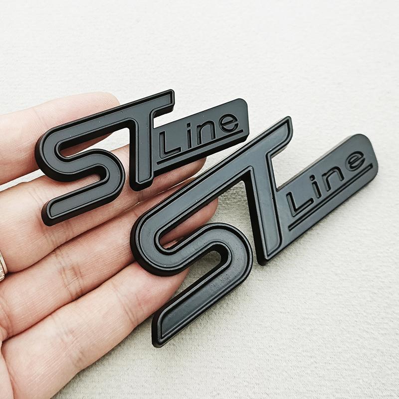 BLFE6 3D Metal Car Styling Logo STLine ST Rear Trunk Badge Front Grille Emblem For Ford Foucs Fiesta Mondeo Escape Exterior Accessorie