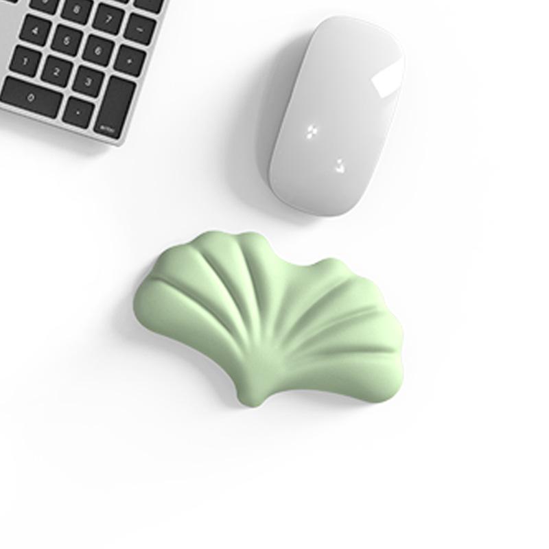 Keyboard Wrist Rest Pad Set Leaf Shape PU Leather Memory Foam Wrist Cushion Support,Mouse Wrist Rest Pad,Non-Slip Wrist Support