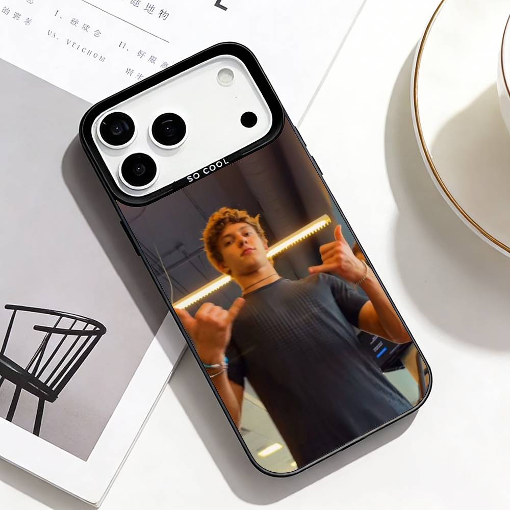 

Racing Thrill Star K-Kimi Antonelli Phone Case For iPhone17,16,15,14,13,12,Pro Max Black Colored Silver Plated Inside Cover iPhone17promax