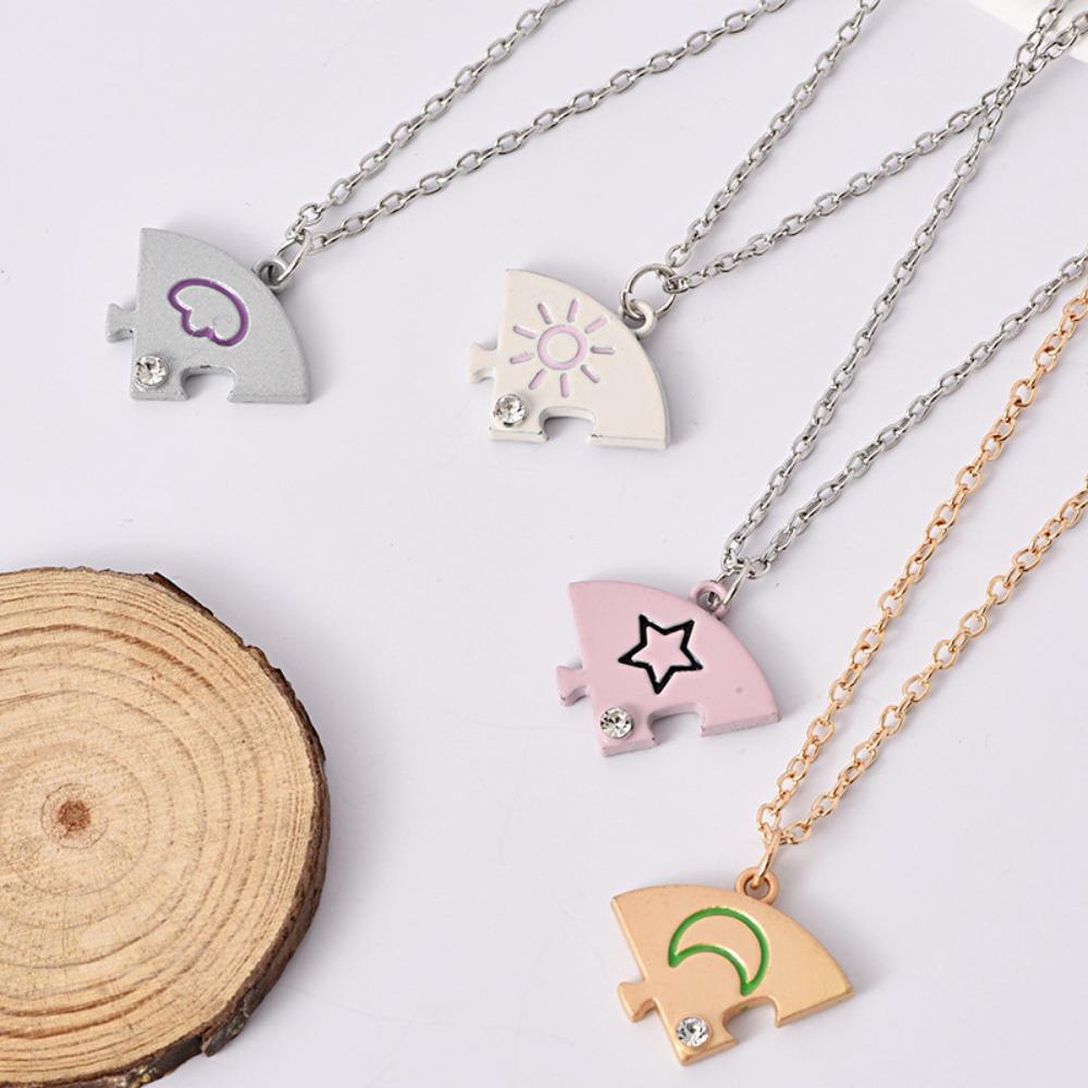 Set di gioielli da 4 pezzi Migliori Amici Per Sempre Collana Sole Luna Nuvola Stella Amicizia