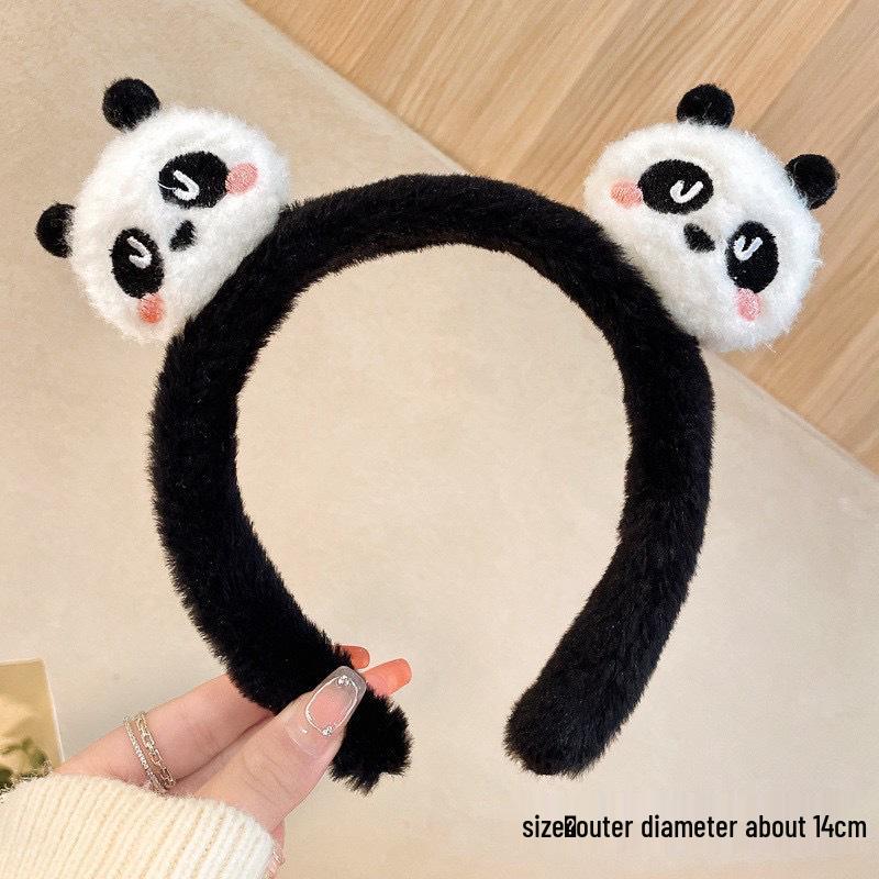 Cartoon Plush Headband: Cute Hair Accessory for Women & Kids, Perfect for Face Washing