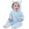 Kapuzen-Baby-Strampler aus Korallenfleece - Warmer Herbst-/Winter-Einteiler