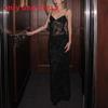 Vintage Vneck Lace Mesh Backless Bodycon Dress For Evening Wear