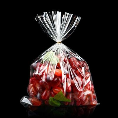Flache, transparente Plastiktüte für lose Lebensmittel, zum Backen und für Geschenke