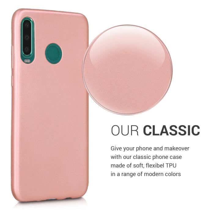 Coque - kwmobile - Huawei P30 Lite - Silicone - Or rose métallique - Souple