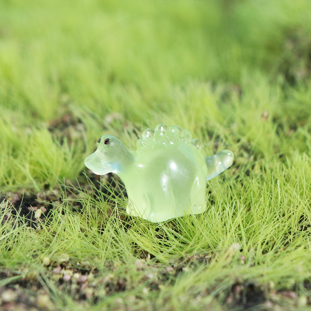 Cartoon Noctilucent Dinosaur Figurines Resin Crafts Micro Landscape Decoration  Desk Bonsai Decor