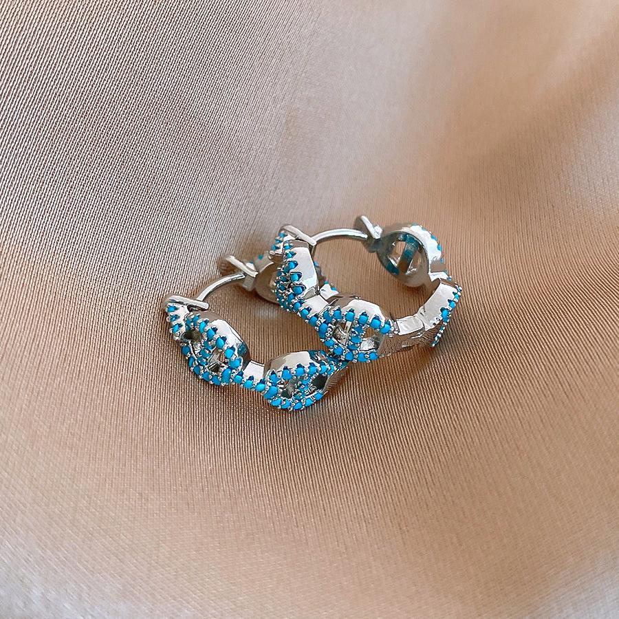 Холодный ветер синий бриллиантовый свиной нос серьга-клипса модный темперамент универсальные серьги серьги женские